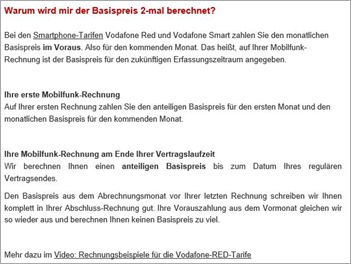Vodafone Rechnung Screenshot